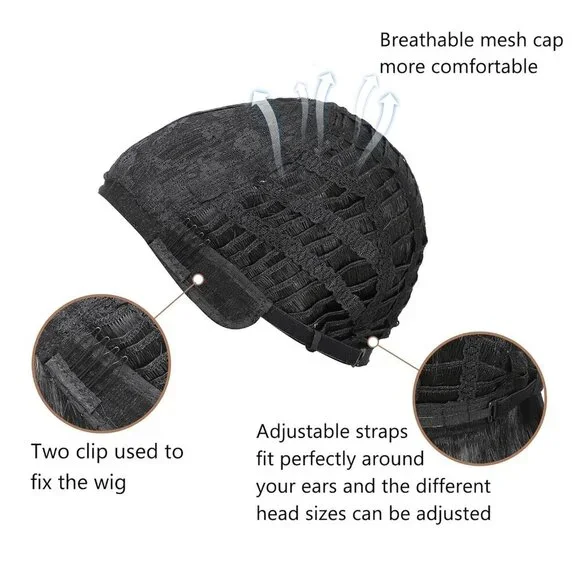 Women's Black 14 Inches Short Pastel Curly Shoulder Length Synthetic Wig - Picture 4 of 7